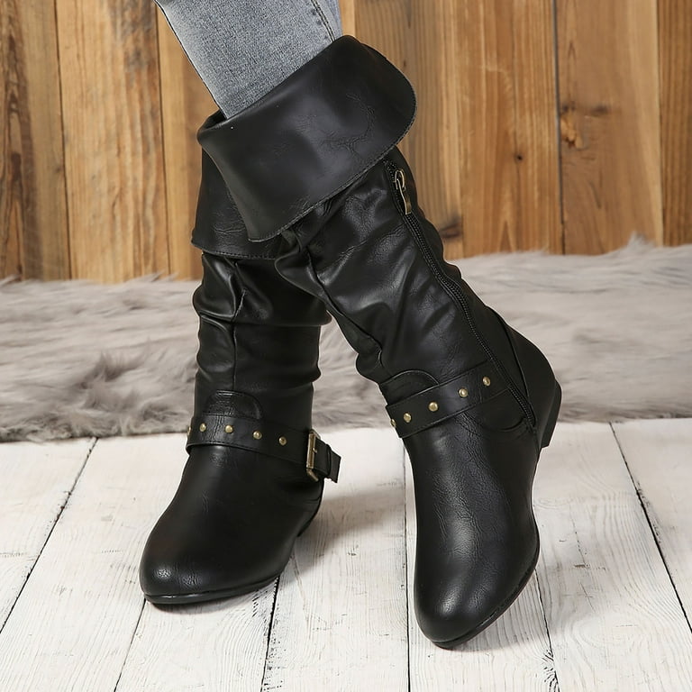blue dress for baby girl Calf fitting over the knee flat boots main image 0