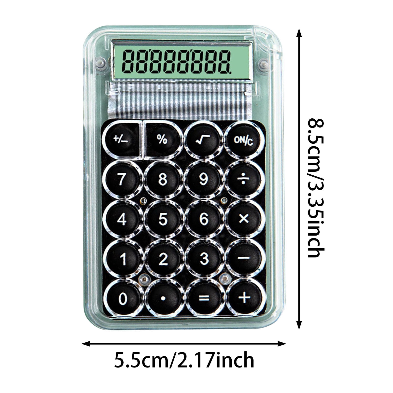 2-6Pcs 3x2 Inch Back-to-School Supplies Calculator Mechanical Switch Calculator Desktop 8 Digits - with Big Buttons LCD Display for School Home Office, Handheld Mechanical Calculator for Students