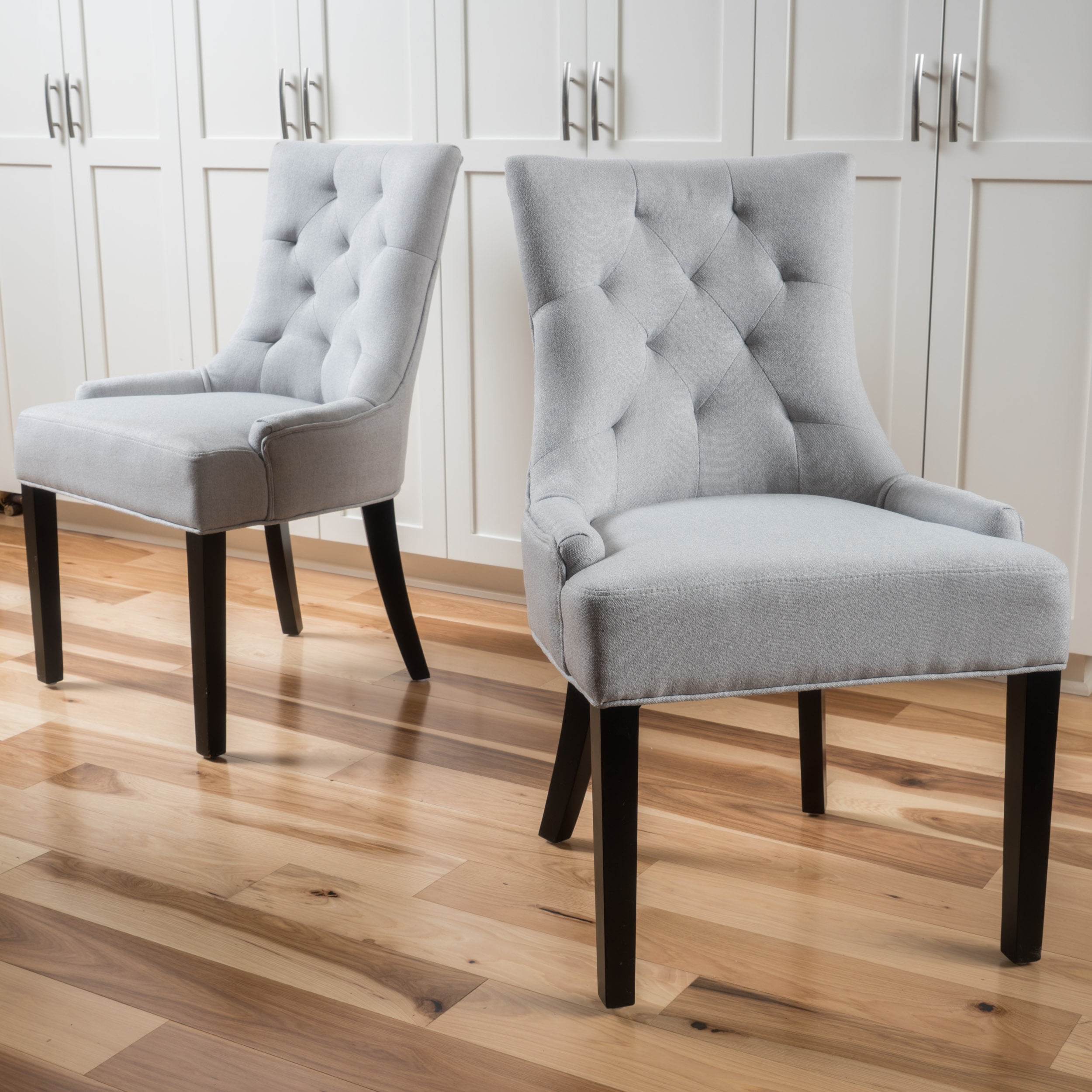 Noble House Harper Light Grey Fabric Dining Chairs (Set of 2) - Walmart.com