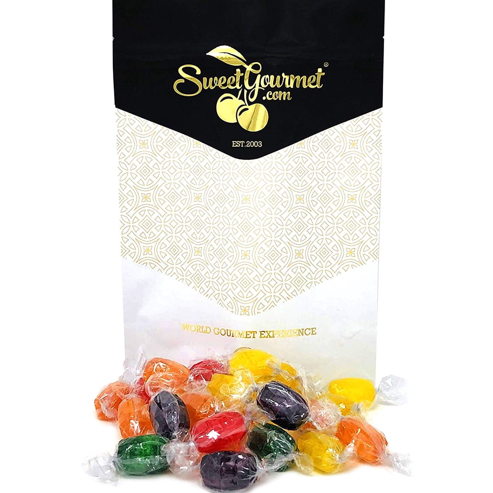 SweetGourmet Assorted Fruit Barrels Wrapped Bulk Hard Candy 1 Pound