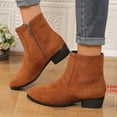 thumbnail image 6 of Fashionable Ankle Boots Suede Zipper Casual Thick Heel Comfortable Fall Winter Stylish Short Boots for Women, 6 of 7