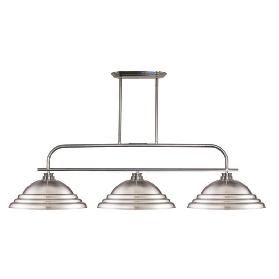 Z-Lite Annora Brushed Nickel Contemporary; Utilitarian Island Billiard w/ 3 Light 100W - 437-3BN-SBN