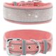 thumbnail image 1 of Collar para perro con brillantes de 5 cm de ancho y diamantes de imitación, ideal para perros medianos y grandes, ajustable, de terciopelo reflectante con purpurina., 1 of 5