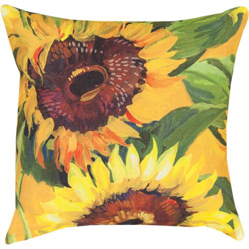 18" Vibrant Sunflowers Decorative Indoor or Outdoor Throw Pillow