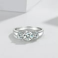 thumbnail image 3 of 3-stones Round Cut AAA Wedding Cz Band Women's 925 Silver Engagement Ring Sz 4-9, 3 of 5