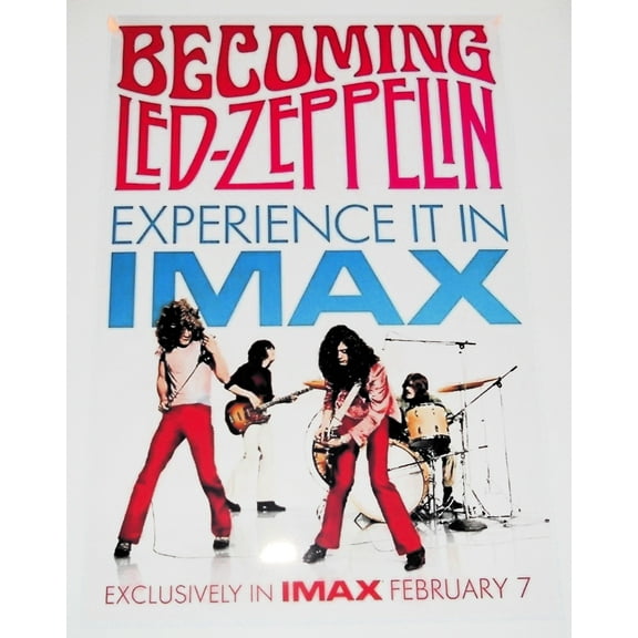 Led Zep "Becoming Led Zeppelin" IMAX Movie Poster 19"x13" Jimmy Page / Robert Plant / John Bonham