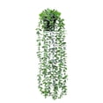 thumbnail image 1 of Wosthever Planta artificial de eucalipto colgante con maceta, hojas verdes falsas, hogar, jardín, oficina, guirnalda realista, estante de uva Decoración Verde claro/blanco, 1 of 6