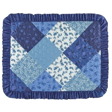 Collections Etc Ella Patchwork Ruffled Border Pillow Shams - Set of 2