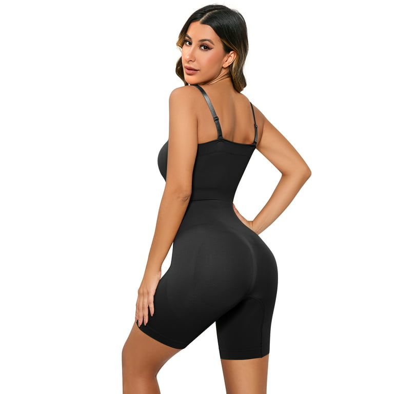 Fashion Women Corset Sexy Full Body Shaper Tight Seamless Strap Tummy  Contorl Jumpsuit Lingerie Slimming Underbust Corset Shapewear(#Black)