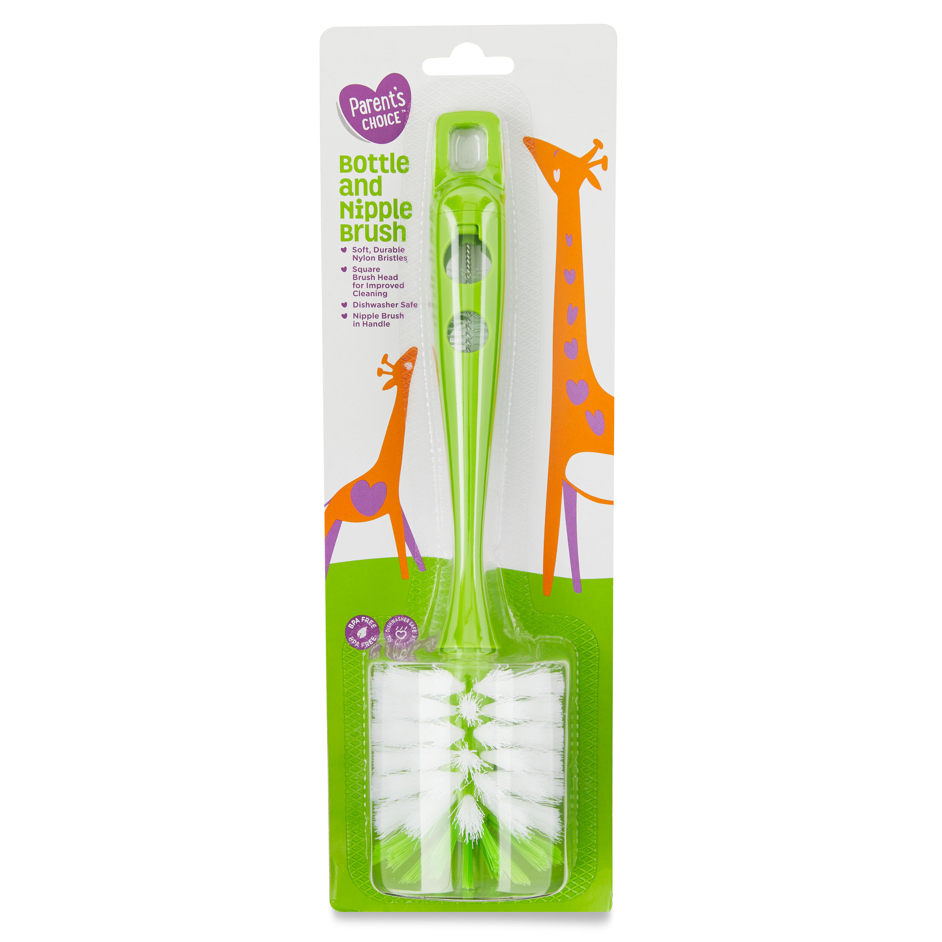 Parents Choice White & Green Bottle And Nipple Brush - image 2 of 7