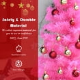 thumbnail image 5 of Topbuy 3FT Pink Artificial Christmas Tree Mini Christmas Decoration Tree with Plastic Stand, 5 of 8