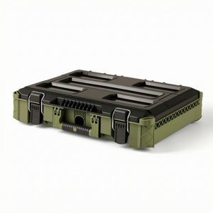 predolo Stackable Tool Storage Case Olive Green Stackable Tool Organizer Black Lid, No 3 Tool Box