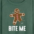 thumbnail image 3 of Instant Message - Bite Me Gingerbread Man Christmas - Women's Lightweight French Terry Pullover Long Sleeve Shirt, 3 of 6
