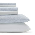 thumbnail image 1 of Laura Ashley - Juego de sábanas Queen de percal de algodón, 6 piezas, decoración nítida y fresca para el hogar (Belle Blue Cashmere Queen), 1 of 1