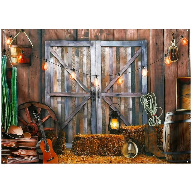 7 x 5 FT Western Cowboy Backdrop Multifunctional HD Printing Retro Style Western Photography Background Decoration