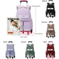 thumbnail image 2 of Solid Color Water Resistance Rolling Backpack Daypack Bag Pack Bookbag with Wheels Schoolbag Trolley Daypack, 2 of 6