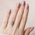 thumbnail image 6 of Silvago Jewel Brilliant 1.8 Ct Round Cut Diamond Ring - White Gold Plated 14K Diamond Ring - Halo Diamond Rings for Women's - Eternity Diamond Rings for Women's - Solitaire with Accent Rings, 6 of 10