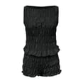 thumbnail image 5 of Short Sets for Women Smocked Loungwear Sleeveless Tiered Ruched Tank Top and Shorts 2 Piece Matching Set Y2k Going out Sets, 5 of 5