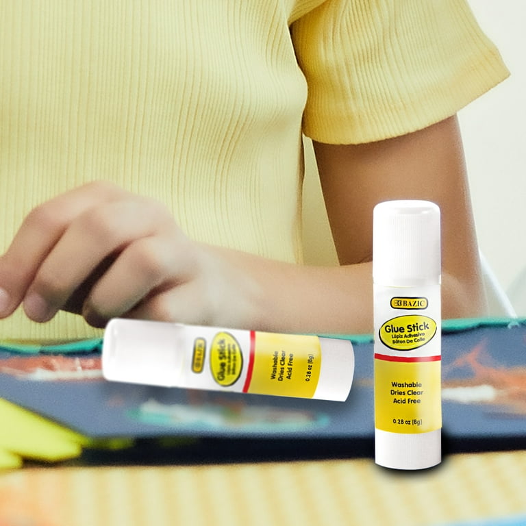 School Smart Glue Stick, 0.28 Ounces, White and Dries Clear, Pack