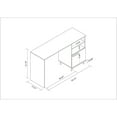 thumbnail image 3 of Minetta 2-Shelf Mid-Century Office Desk in White, 3 of 4