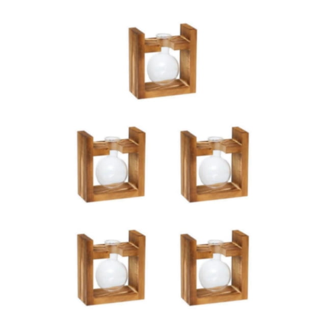 Wosthever Marco de madera Planta hidropónica Terrario Maceta Florero Maceta Caja transparente Decoración de la boda Florero de una sola bola Type2 NO2