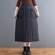 thumbnail image 4 of Moda invierno mujeres abajo s una línea con bolsillos casual cintura alta elástica larga fluida maxi vestido negro to grueso para nieve A rayas Soledad Falda de mujer, 4 of 10