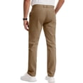 thumbnail image 4 of Quick Dry Straight Leg Trousers for Men Golf Dress Pants Slim Fit Casual Work Bottoms Brown S, 4 of 8