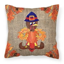 Thanksgiving Turkey Pilgram Fleur de lis Fabric Decorative Pillow
