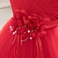 thumbnail image 4 of IDOPIP Baby Toddler Flower Girl Dress Lace Tulle Birthday Pageant Gown 1-5 Years 3D Flowers Formal Dress Toddler Wedding Guest Dress Baby Girl First Birthday Party Princess Baptism Dresses, 4 of 7