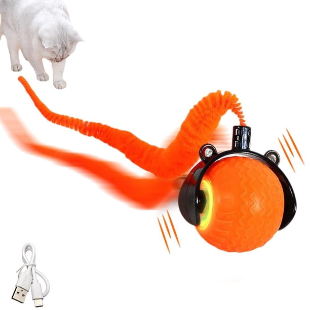SGACAI 1* Juguete eléctrico inteligente para perros y gatos con bola rodante automática, juego para gatitos que se mueve solo