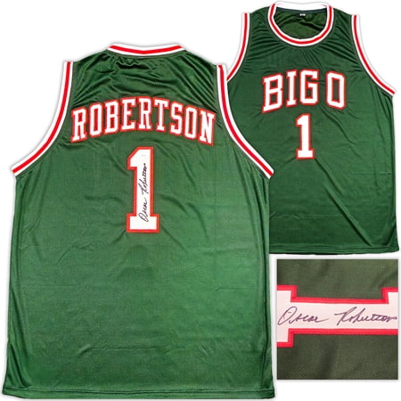Milwaukee Bucks Oscar Robertson Autographed Green Jersey JSA 237066