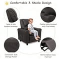 thumbnail image 5 of Alwalue Children Recliner Chair with Cup Holder Toddler Recliner Chair with Adjustable Footrest and Side Pocket Toddler Recliners for Baby Age 2-4 - Brave Brown, 5 of 8