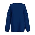 thumbnail image 5 of Crunowin Women Fashion Sweatshirts, Long Sleeve Solid Color Round Neck Casual Pullover Tops Blue XXL, 5 of 6