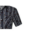 thumbnail image 6 of SSLR Hawaiian Shirt for Men Striped Shirt Casual Short Sleeve Button Down Shirts, 6 of 8