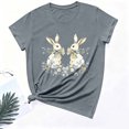 thumbnail image 7 of Feancey Women's Cute T-Shirts Easter Egg Holiday Shirt Funny Casual Short Sleeve Round Neck Tops Summer Loose Bunny Tees Black L, 7 of 7