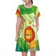 thumbnail image 1 of Easygdp African Animals in the Jungle para Vestido Transpirable de Mujer, Vestido Suelto de Manga Corta con Pliegues y Bolsillos para el Verano, 1 of 6