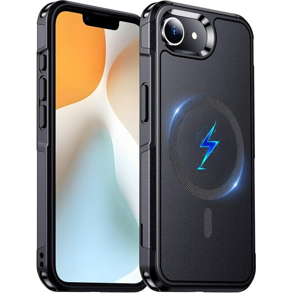 Designed for iPhone 16E Case Magnetic,[Compatible with Magsafe][Military Grade Drop Protection] Dropproof Heavy Duty Tough Rugged Shockproof Phone Case for iPhone 16E (6.1")-Black