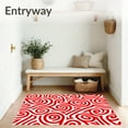 thumbnail image 3 of ODIKA 4'x6' Machine Washable Non-Slip Area Rug, Peppermint Whirl Festive Spiral Holiday Swirl Motif High Traffic Rug with Pad, Red, 736799, 3 of 8