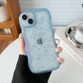 thumbnail image 4 of for iPhone 15 Plus Case 6.7",Curly Wave Design Transparent Bling Glitter Star Shiny Case Cute Clear Transparent Shockproof Protection Soft Phone Cover Case for Women Girls, Blue, 4 of 16