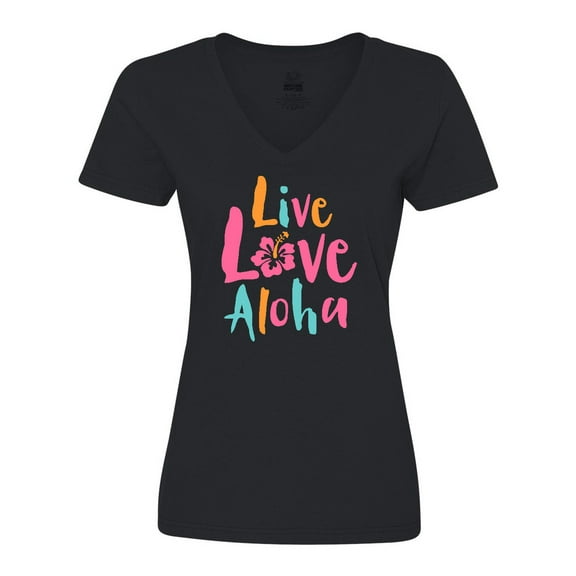 Inktastic Live Love Aloha Women's V-Neck T-Shirt