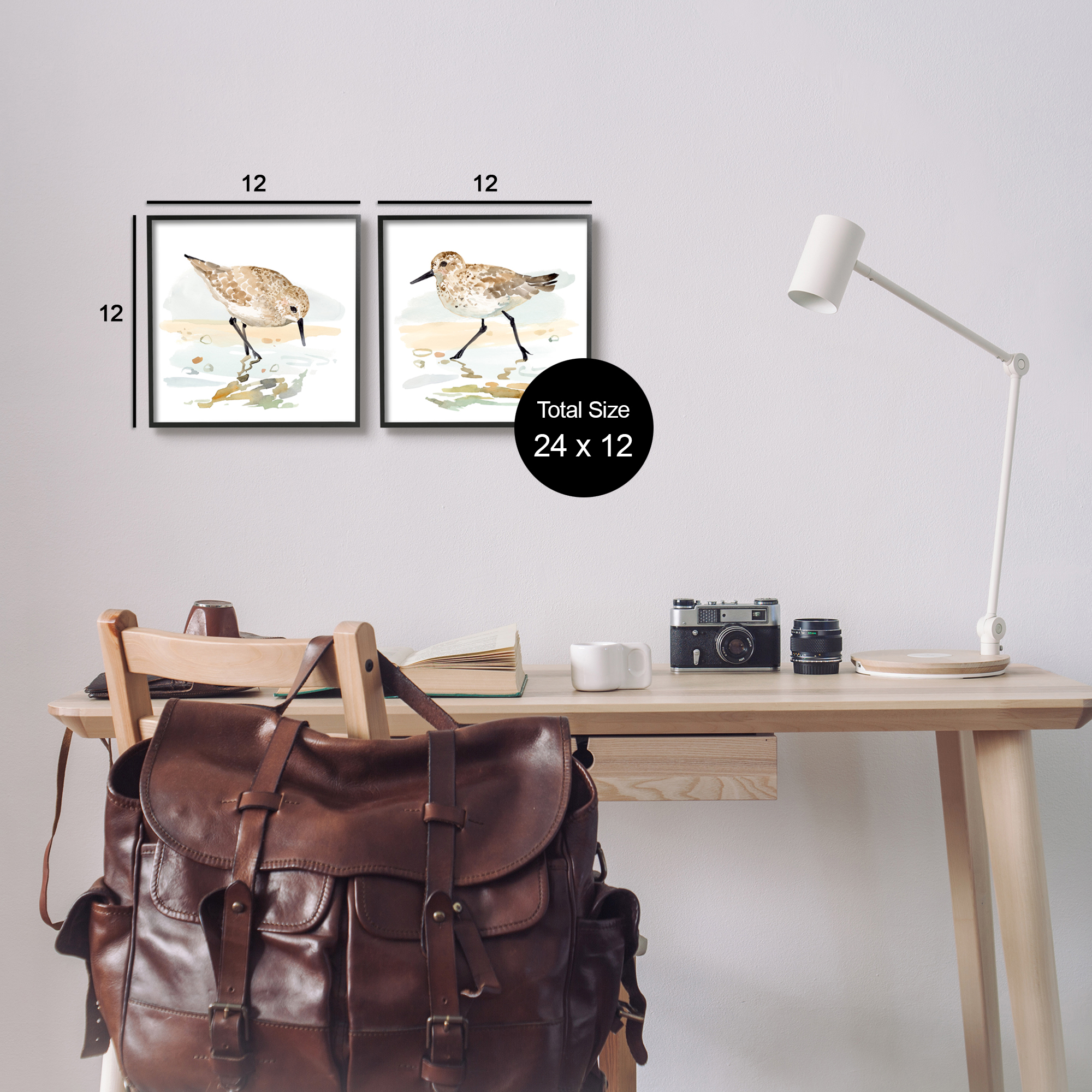 Stupell Industries Sea Birds on Shore Animals & Insects Painting Black Framed Art Print Wall Art, 12 x 12