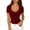 Wine, variant on FAHXNVB Ribbed Short Sleeve Tops for Women V Neck Solid Color T Shirts Low Cut Fitted Casual Summer Basic Tees,XL,Purple