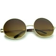 thumbnail image 5 of zeroUV Unisex Super Large Oversize Slim Temple Round Sunglasses 61mm (Gold / Amber) - 61mm, 5 of 5