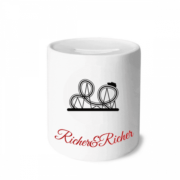 Black Roller Coaster Amusement Park Outline Rich and Rich Bank Saving Box Coin
