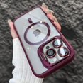 thumbnail image 1 of Luxury Magnetic Shockproof Phone Case For iPhone15 14 13 12 11 Pro Max Plus Funda Stand Glass Lens Protection Back Cover, 1 of 7
