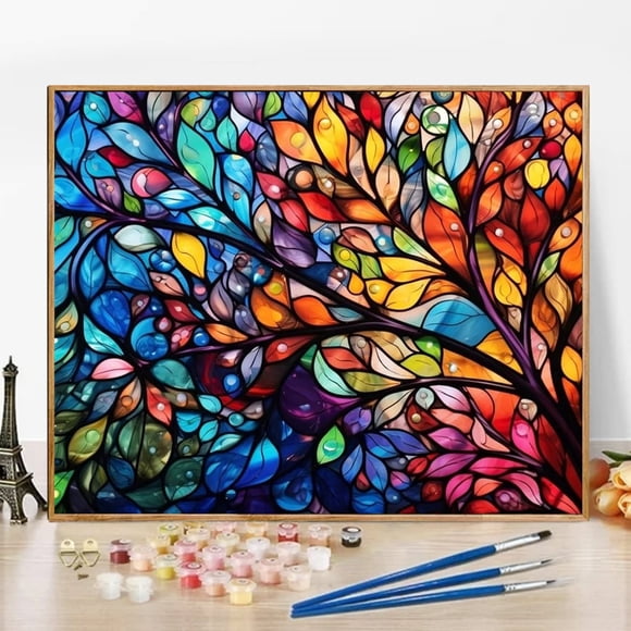 JYLMOOD DIY Animal Paint by Number for Adults, Easy Painting by Numbers for Gift Home Wall Decor 16x20in without Frame, Colored Canvas