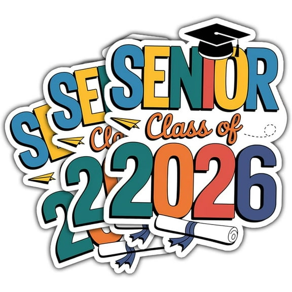 3Pcs Senior 2026 Sticker, Class of 2026 Stickers, Graduation 2026 Decal, Senior Color Stickers, Grad Year 2026, Senior 2026 Car Decorations - Stickers for Laptop Water Bottle Phone Car Helmet 3" (S1)