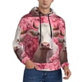 thumbnail image 2 of Salouo Flower White Cow Pattern Men's Fall Hoodie Sweatshirt,Sport Hoodie with Pockets for Men Pullover Casual Hooded Sweatshirt-X-Large, 2 of 7