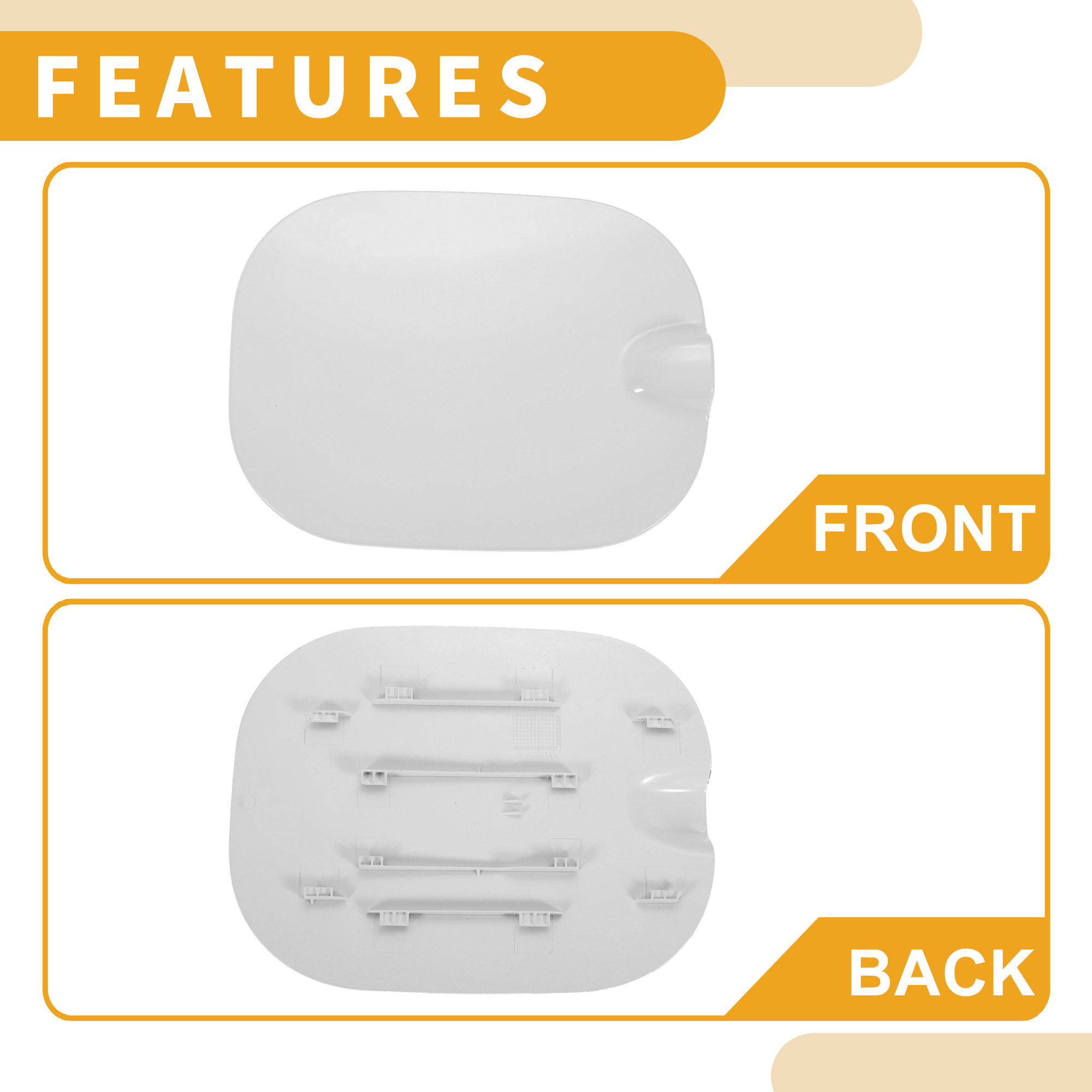 Unique Bargains Fuel Tank Door Cap for Chevrolet Silverado 2019-2025 Filler Cover White