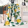thumbnail image 2 of Yellow Lemon Fruit Flowers White Pattern Blanket,Comfortable Soft Flannel Throw Blanket,All Season,Warm Lightweight Blankets for Sofa Bed Couch Living Room Chair,60"x80", 2 of 4